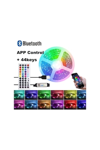 Akıllı Renkli 44 Tuşlu Rgb 5050 Led Şerit Bluetooth Bant Dekorasyon Odası Led 0.5-30mpc T Neon Işık Led Led Aydınlatmalar 56672228