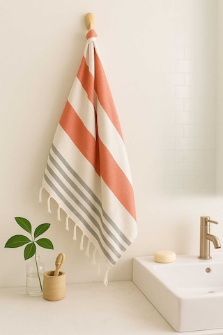 Mimoza Unisex Peştemal Plaj Havlusu 100x180 Cm %100 Pamuklu Soft Kırmızı-siyah 11