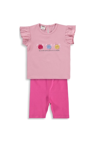 Civil Baby Renkli Nakışlar 6-18 Ay Takım - Pembe