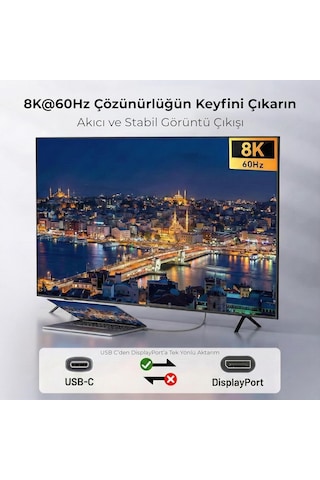 Usb C Displayport 1.4 Kablo 8k 60hz, 4k 240hz, 360hz Hdr Hdcp Type C To Thunderbolt 5/4/3, Sku: Smgb0g599j2vq