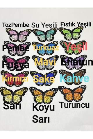 Kelebek Arma / Ütü İle Yapışan Arma / 8 Cm /b126/ - Yeşil