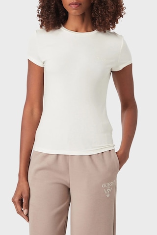 Guess Lotus T Shirt Kadın T Shirt V6yı24 K4787 G1o6 Ekru