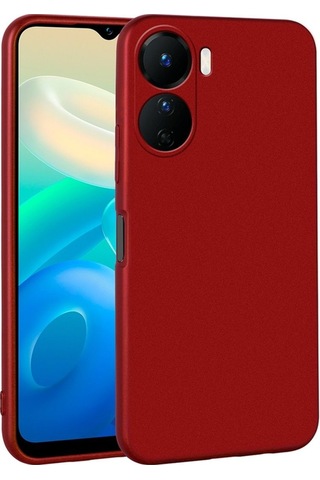 Vivo Y16 Kılıf Zore Premier Silikon Kapak Kırmızı