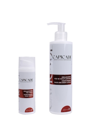 Capicade Nemlendirici Yüz Kremi 50 ML + Nemlendirici Yüz ve Vücut Losyonu 220 ML