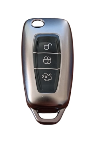 Ford Focus/cmax/fiesta/mondeo/transit Anahtar Uyumlu Silikon Oto Anahtar Kumanda Kabı Kılıf Füme