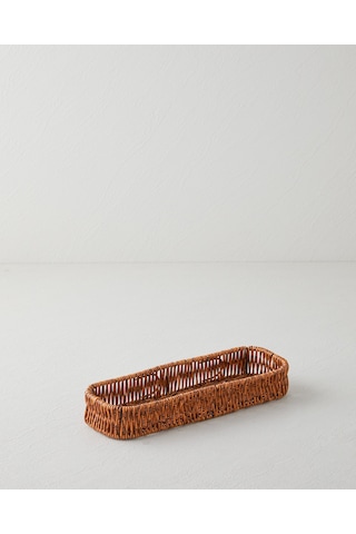 English Home Crustic Plastik Ekmek Sepeti 27,5x10x4 Cm Kahverengi Kahverengi