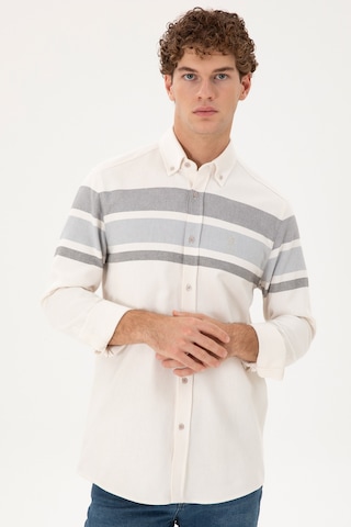 U.s. Polo Assn. Erkek Taş Gömlek Desenli 50291406-vr049 Taş