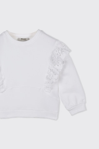 Panço Kız Bebek Fisto Detaylı Beyaz Sweatshirt