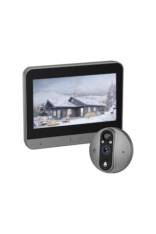 Akıllı Kapı Dürbünü Kamerası 4.3 Inç Ekranlı Gece Görüşlü Pir Sensörlü Tuya Smart Wifi 3 Mp İç Mekan
