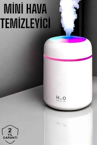 Hava Nemlendirici Ultrasonik Mini Hava Temizleyici Aromaterapi Açık Gri