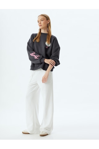 Koton Bugs Bunny Oversize Sweatshirt Bisiklet Yaka Arkası Baskılı Lisanslı Antrasit 5wal10172ık Antrasit