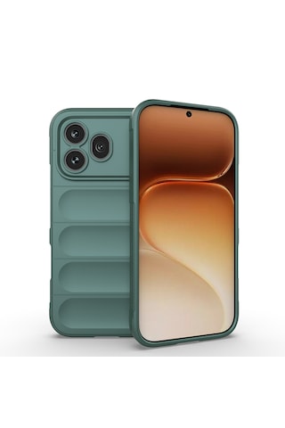 Honor 600 Pro 5g Kılıf Kamera Korumalı Derbe Emici Tpu Oyuklu Arka Yüzey Tasarımlı Etnik Silikon Kapak Koyu Yeşil