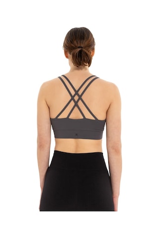 Inguz Çift Askılı Sırtı Çapraz Yoga Büstiyer Gri