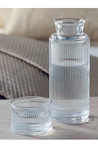 El Yapımı Cam Başucu Sürahisi, Bardaklı Cam Sürahi