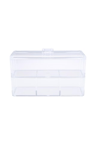 Homyl Toz Geçirmez Akrilik Makyaj Pamuğu Ped Çubuğu Saklama