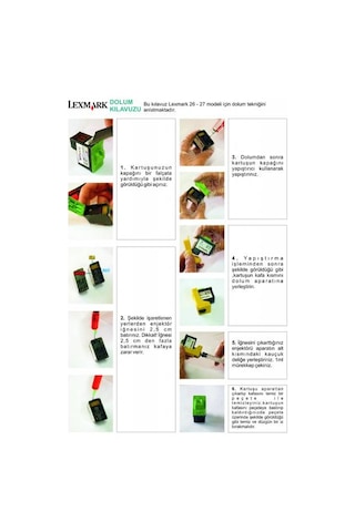 Lexmark 26 Uyumlu Renkli Kartuş Seti - X1270 / Z640 / Z645 / I3 / X1110 / X1130 / X1140 / X1150