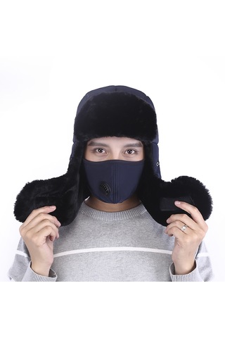 Unisex Outdoor Kışlık Bere Maskeli Şapka Kırmızı