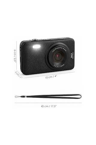 Mimtec Blm-105mini Dijital Fotoğraf Makinası - 2.8" Hd Ekran 12 Farklı Dil Seçenekli Dijital Video Kamera Siyah