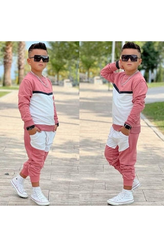 İki İplik Cepli Garson Boy Takımlar Gri - Beyaz