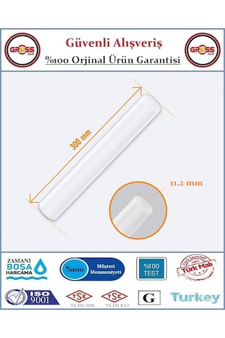 Çubuk Mum Silikon Şeffaf - 11.2x300mm Kalın - 10 Adet