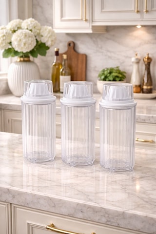 Decorev 3lü Erzak Saklama Kabı Br-6818 1300 Ml Şeffaf
