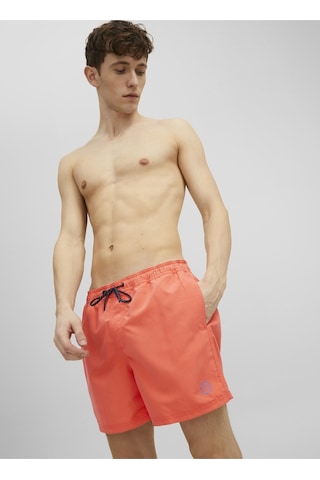 Jack & Jones Erkek Normal Bel Desenli Açık Kırmızı Şort Mayo - 12202956 001