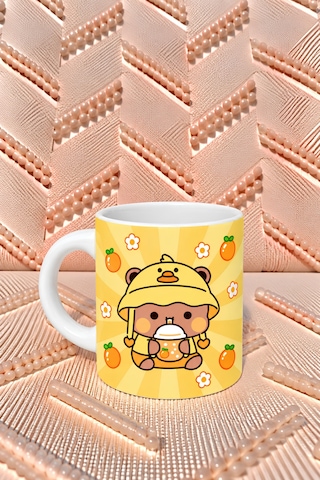 Dudu Bubu Fincan + Magnet + Bardak Altlığı Sarı Sarı