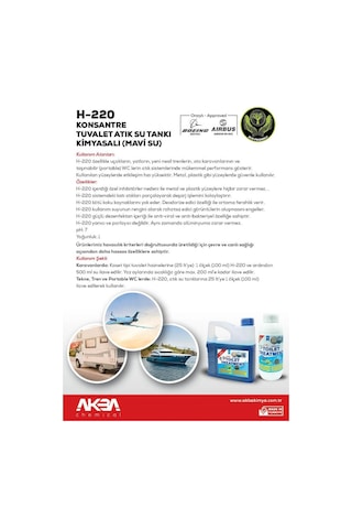 Akba Mavi Su Atık Tankı Kimyasalı 3 L