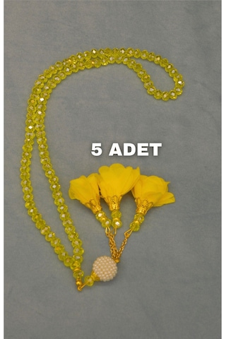 Kristal Tesbih 5 Adet Sarı