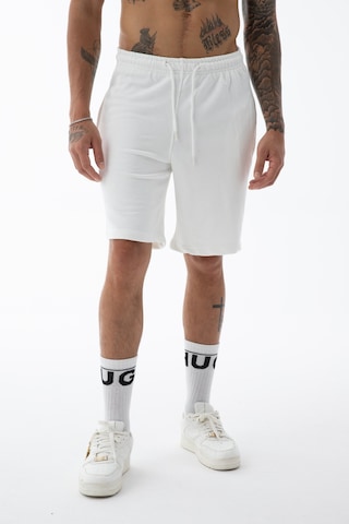 Erkek Beyaz Yüksek Kalite Relax-fit Rahat Kesim %100 Pamuk Bağcıklı Siyah Düz Basic Şort Beyaz