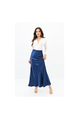 Koza Butik Kadın Dökümlü Saten Etek 6275-24 001