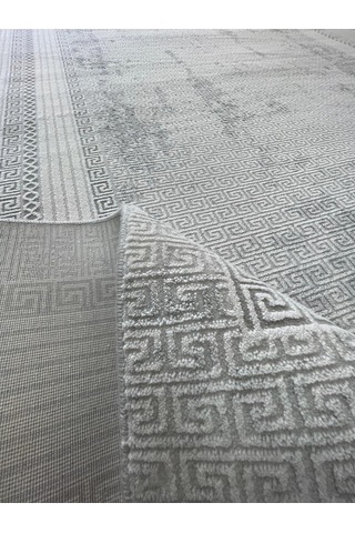 Mihra Halı % 100 Akrilik Sık Dokuma 4 Mevsim Gri Beyaz Salon, Oturma Odası Halısı