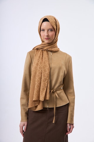 Mirsoy Scarf Lina Modern Desen Şal Krem