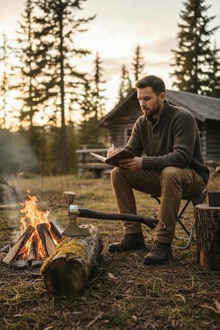 Savaşan Çelik 4140 Kamp Baltası Doğal Ceviz Sapı Vernikli