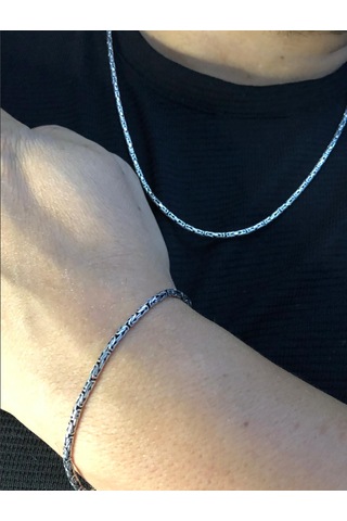 Erkek Gümüş Set - 2mm Yuvarlak Kral Model Ikili Set Işıklı Kutu