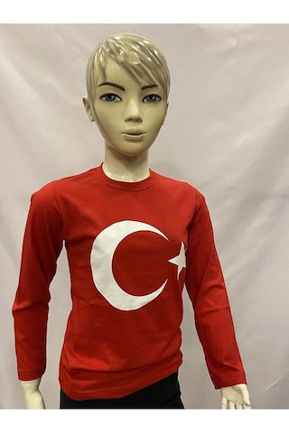 Çocuk Uzun Kollu Bayraklı Sweet Badi Tişört Kırmızı Çocuk Uzun Kollu Bayraklı Sweet Badi Tişört Kırmızı