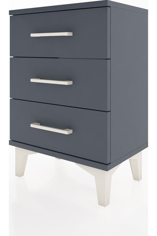 Arges Komodin 3 Çekmeceli 44x30x64 Antrasit-antrasit Antrasit