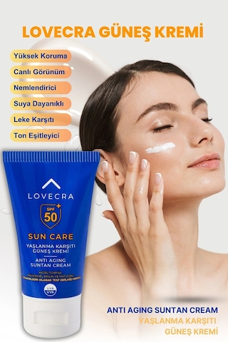 Güneş Kremi Spf 50+ Yüksek Uva/uvb Koruma Yağsız Yaşlanma Ve Leke Karşıtı Yüz Kremi 50ml