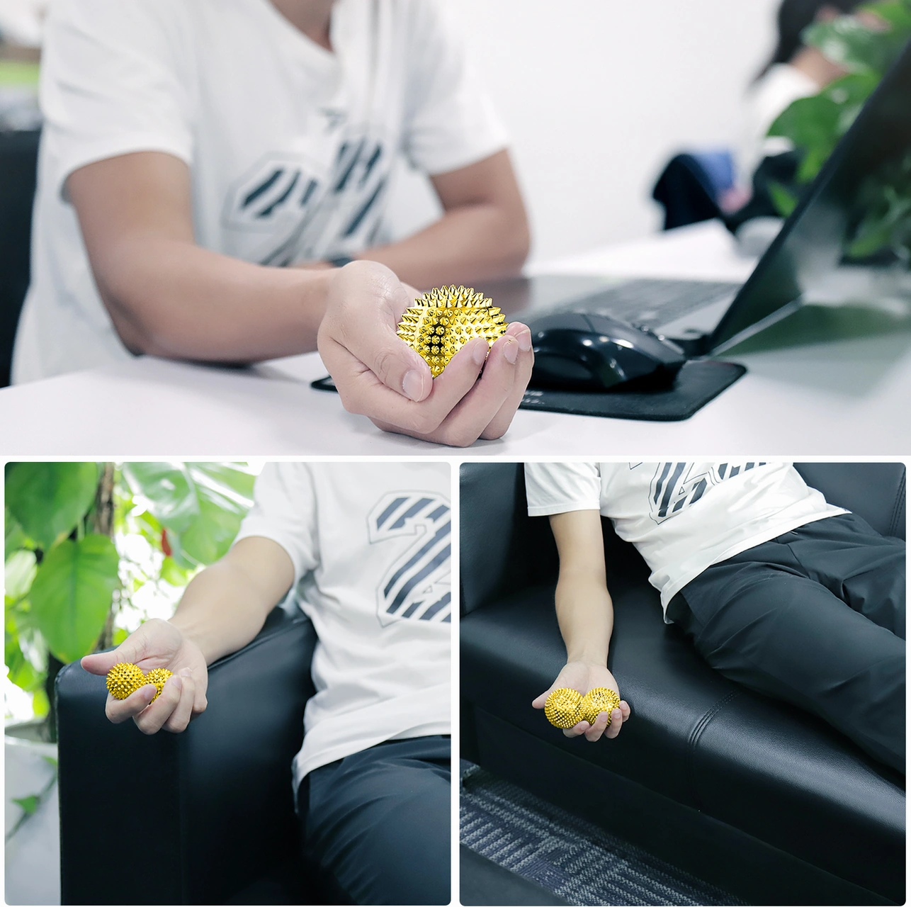 Xindoker 3.2cm Altın Renkli Manyetik Masaj Topları 2 Adet - El, Ayak Tabanı Ve Kas Geliştirme İçin Özel Tasarlanmış Dürtücü Toplar Altın