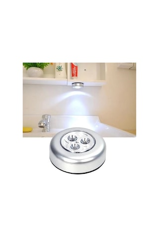 Buffer Kablosuz Spot Pilli Dokunmatik Led Lamba 3 Ledli Dolap Lambası Renk