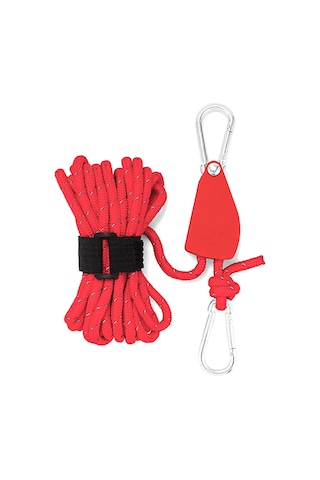 Yifomall Kırmızı Büyük Boy Alüminyum Kanatlı Kayış Regülatörü - Çadır/gökyüzü Şemsiyesi Sabitleyici, Kolay Uzunluk Ayarı, 6mm Kalın Nylon Teli Kırmızı