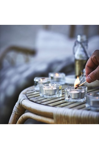 Kokulu Tealight Mum, Açık Bej, 3.5 Saat, Vanilya Acı Kahverengi