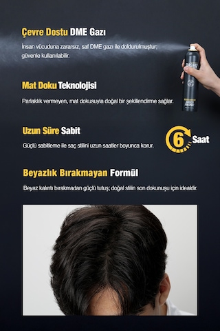 Bambu Özlü Mat Bitiş Ve Güçlü Tutuş Sunan Saç Sabitleyici Sprey Dashu For Men Bamboo Pin Spray 300ml