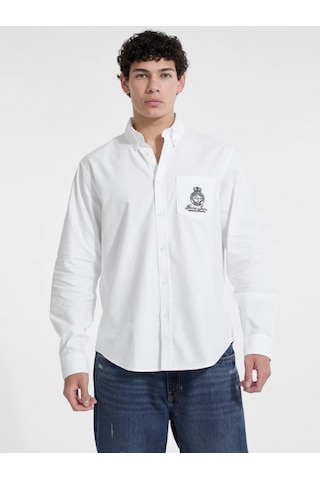 Guess Jeans Erkek Beyaz Regular Fit Gömlek M5yh64whfk1-g011 Beyaz