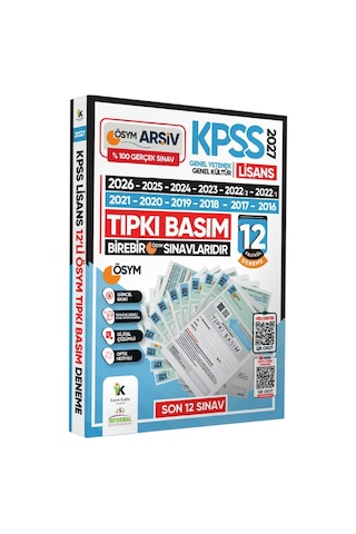 2027 KPSS Lisans Önlisans (12+8) ÖSYM Çıkmış Soru Tıpkı Basım TG Dijital Çözümlü SET