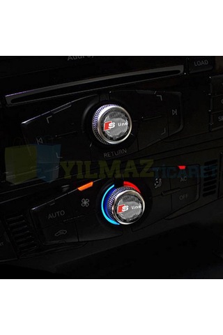 Audi S Line Karbon Logo Joystick Klima Teyp Damla Silikon Sticker 18 X 18 MM-4 Adet