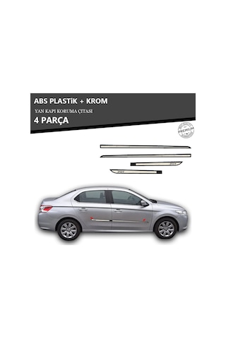 Peugeot 301 Yan Kapı Koruma Çıtası Plastik + Krom Unvrslppkçt00078