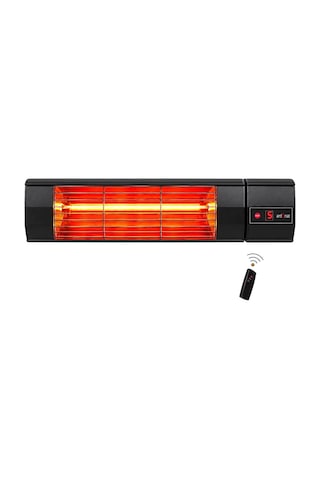 Tr Halogen Black Pro 2000w Elektrikli Halojen Infrared Dış Mekan Isıtıcı, 5 Kademeli Uzaktan Kumandalı, Siyah Alü