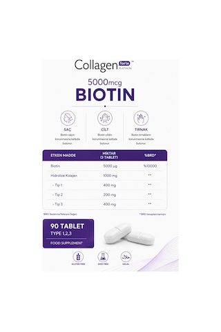 Collagen Forte Platinum Biotin 5000 MCG 60 Tablet