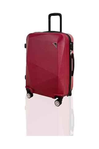 Polo&Sky Elmas Model Vişne Renk Orta Boy Valiz Bavul Vişne